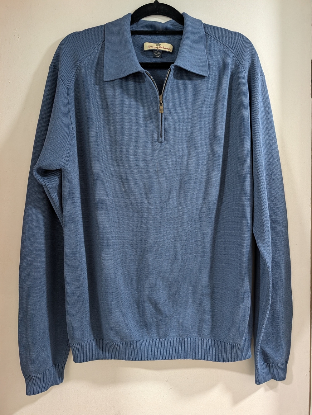 Tommy Bahama Men's Blue Half-Zip Sweater